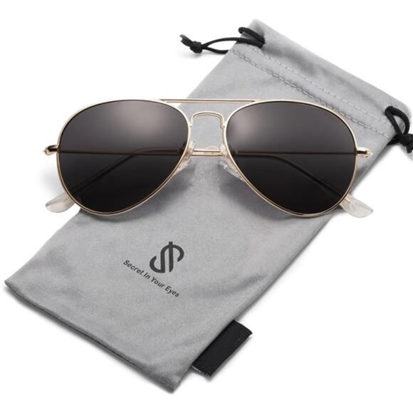 Classic Aviator Polarized Sunglasses for Men Women Vintage Retro Style/black main image 5